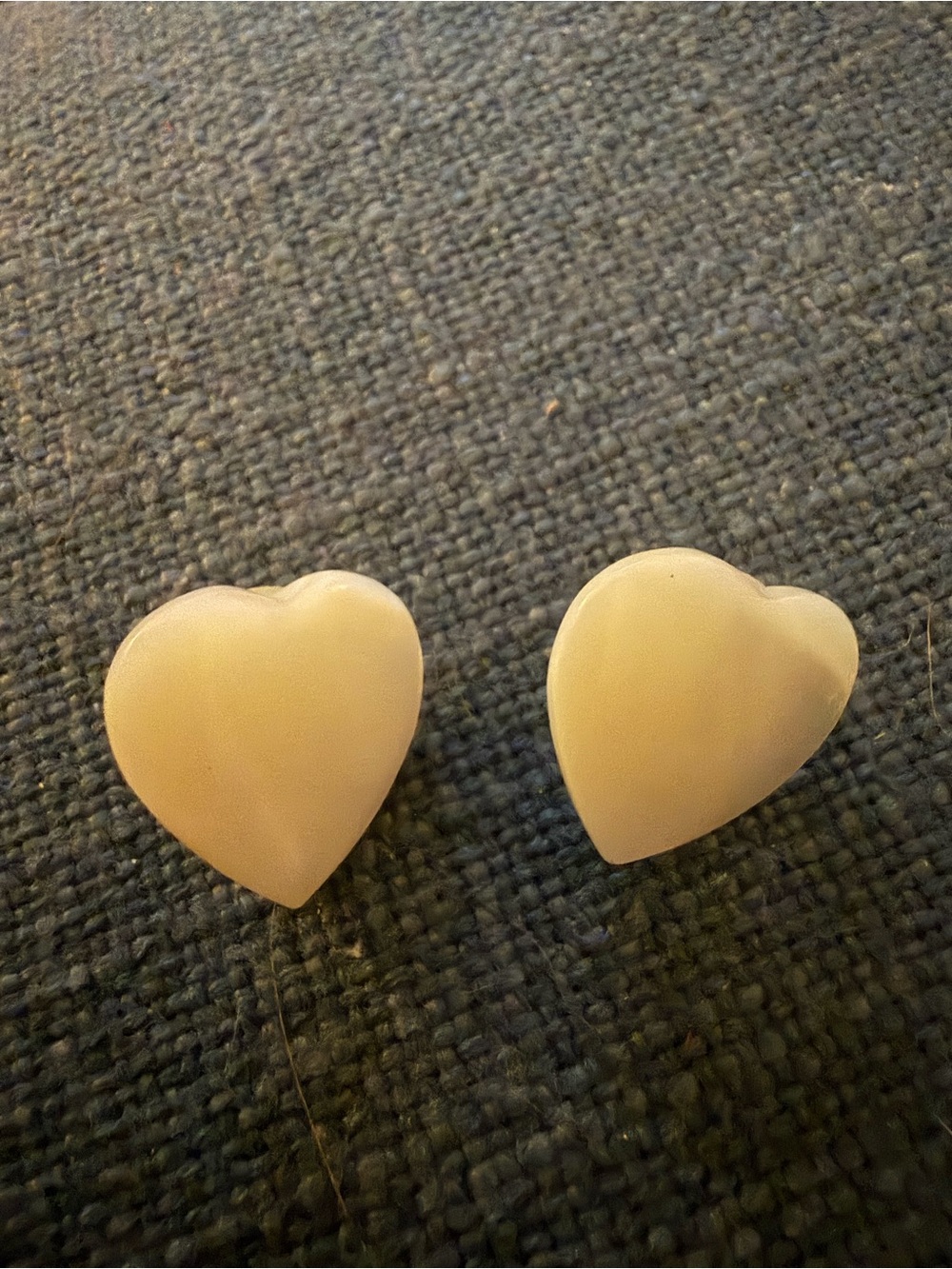 Heart Stud Earrings - Cream Heart Studs